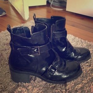 Leather booties